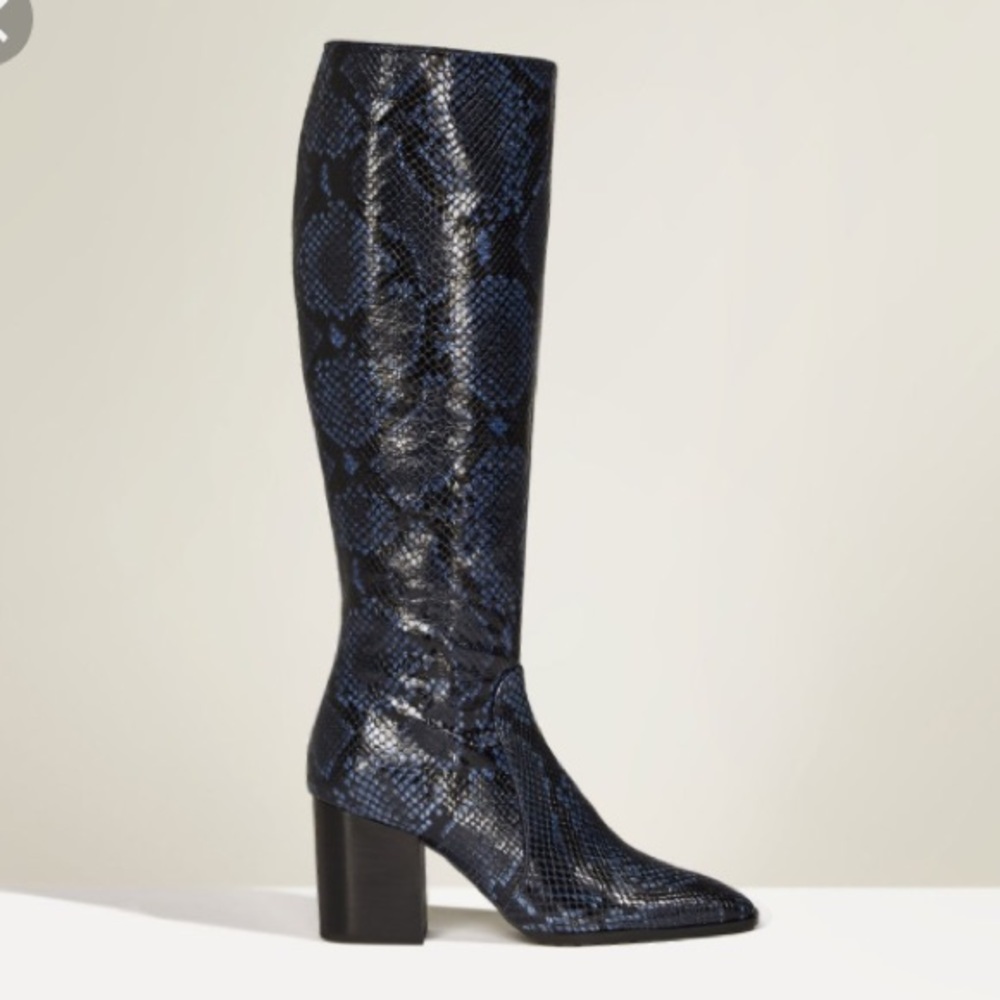 NWT! Zara Studio Leather Snakeskin Print Boots 41 - Picture 1 of 4